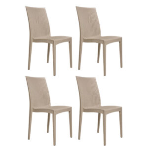 Kit 4 Cadeiras Rattan
